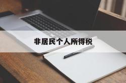 非居民个人所得税(非居民个人所得税税率表2024最新版)